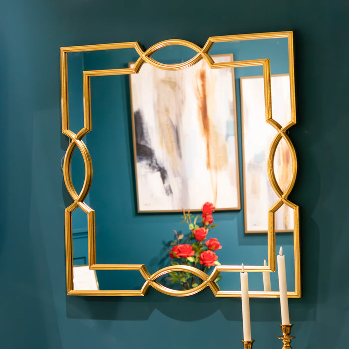 Odessa Square Mirror Gold 80cm