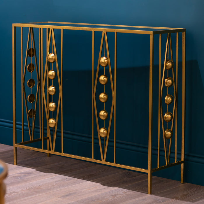 Odessa Mirrored Console Table Gold