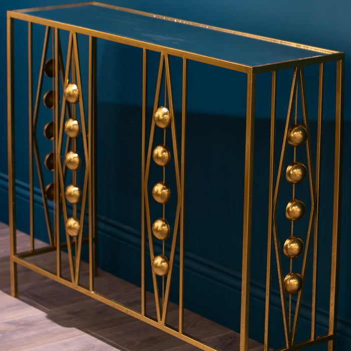 Odessa Mirrored Console Table Gold