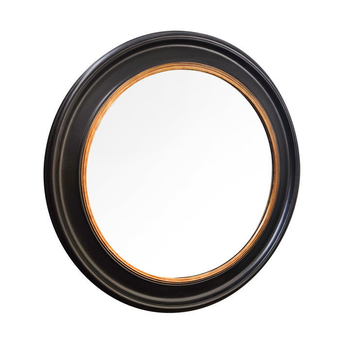 Macy Round Mirror Black/gold 90cm