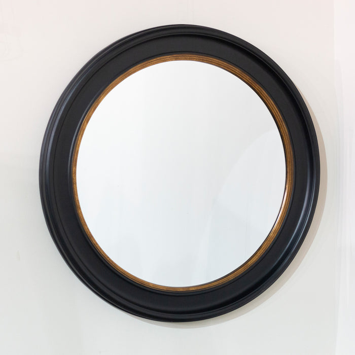 Macy Round Mirror Black/gold 90cm