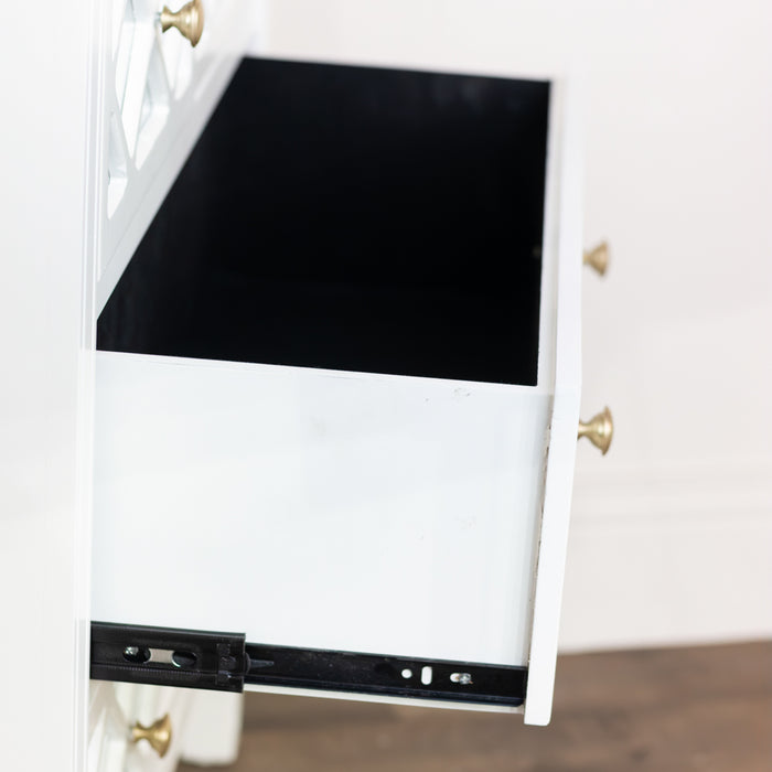 Carla Mirrored 4 Drw Dresser White