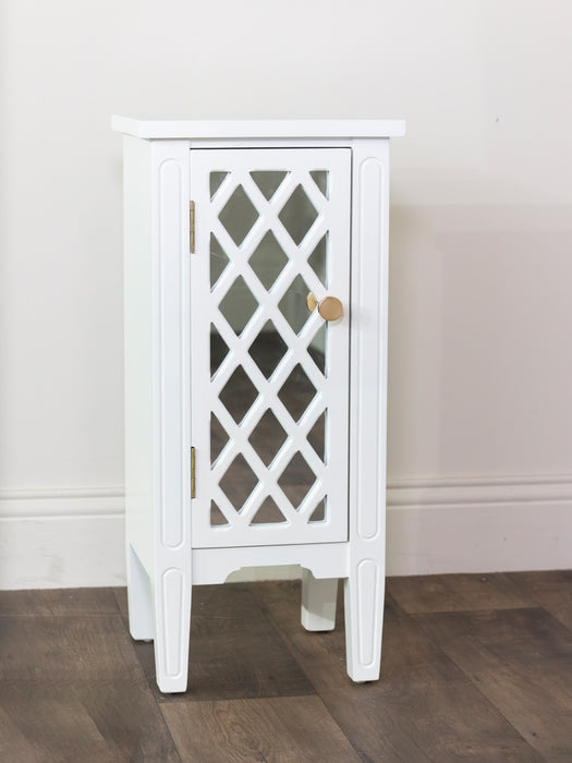 Carla 1 Door Mirrored Cabinet White