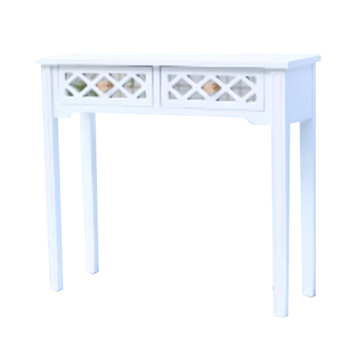 Carla 2 Drw Mirrored Console Table White