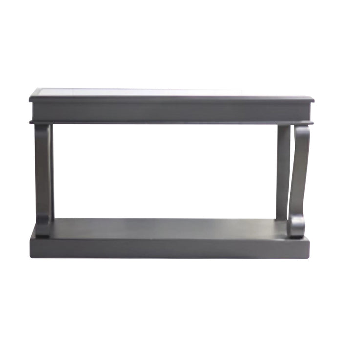 Scroll Black 140cm Console Table Ant Mirror