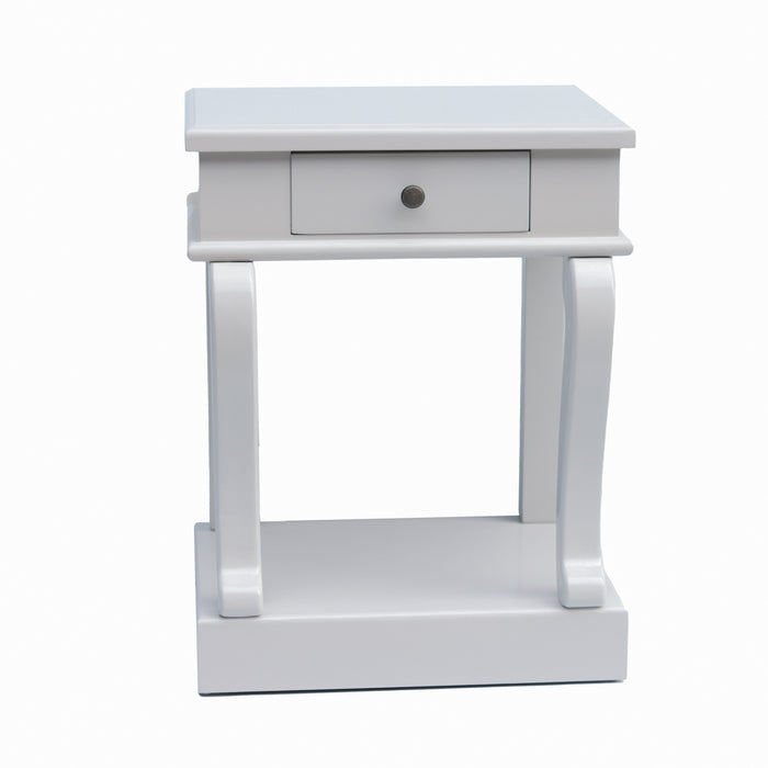 Scroll Grey End Table 1 Drawer