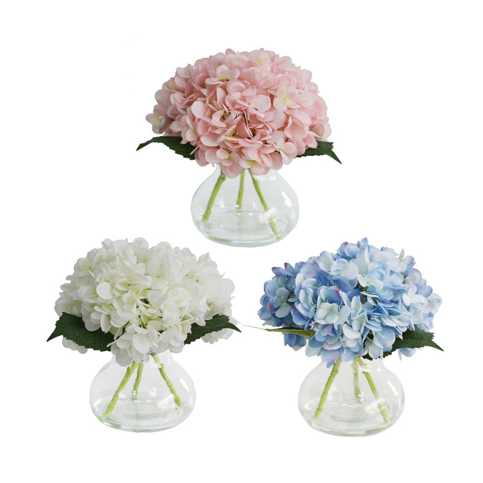 Silk Hydrangea With Vase Assorted