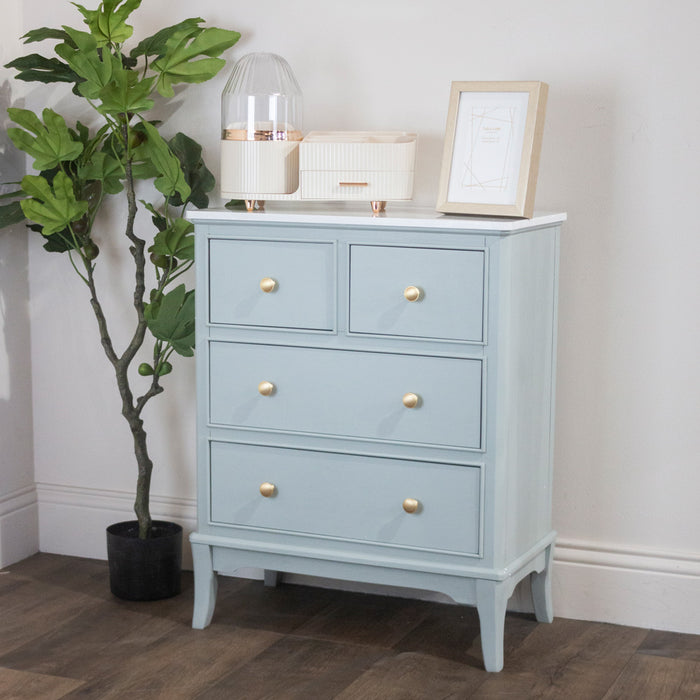 Monroe 4 Drawer Cabinet With Marble Top Sage