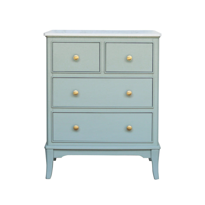 Monroe 4 Drawer Cabinet With Marble Top Sage