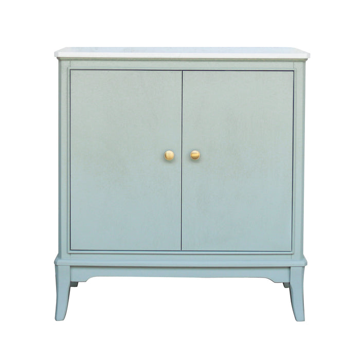 Monroe 2 Door Cabinet With Marble Top Sage