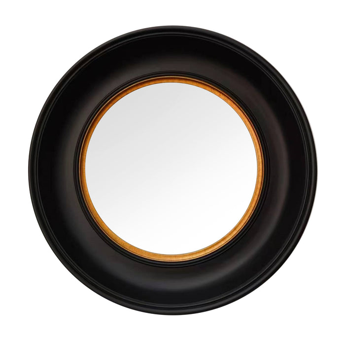 Marcella Deep Round Mirror Black/gold 90cm