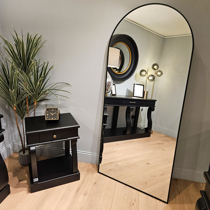 Modena Arch Leaner Mirror Black 80 X 180cm