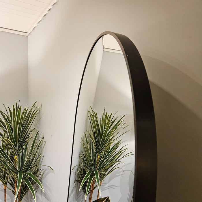 Modena Arch Leaner Mirror Black 80 X 180cm