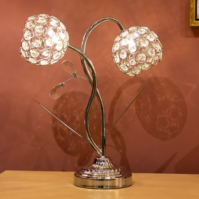 Kenzi Crystals Lamp Silver 38cm