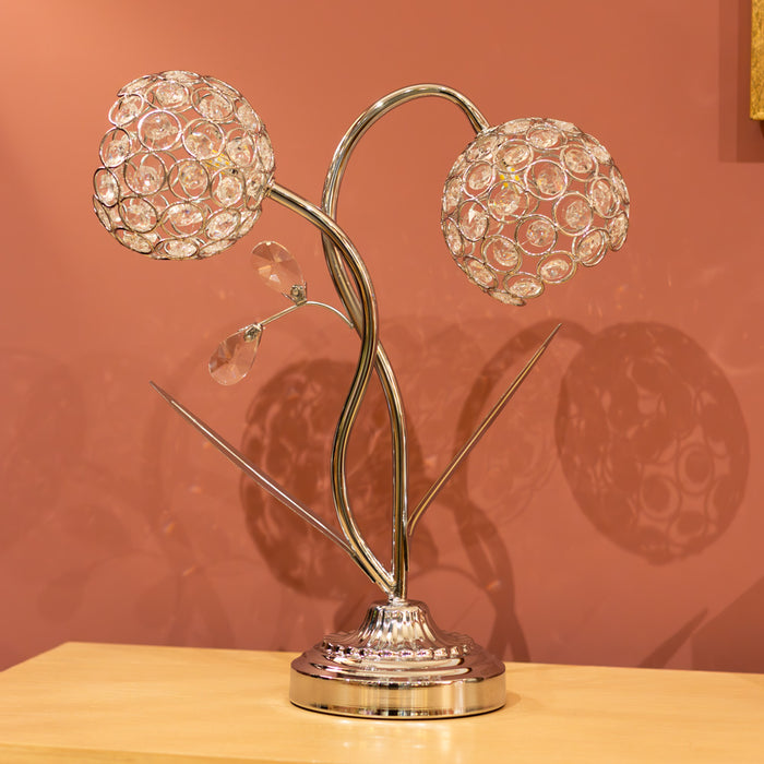 Kenzi Crystals Lamp Silver 38cm