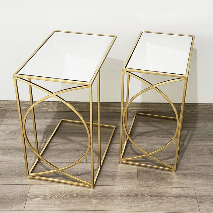 Franklin S/2 Sofa Tables Gold