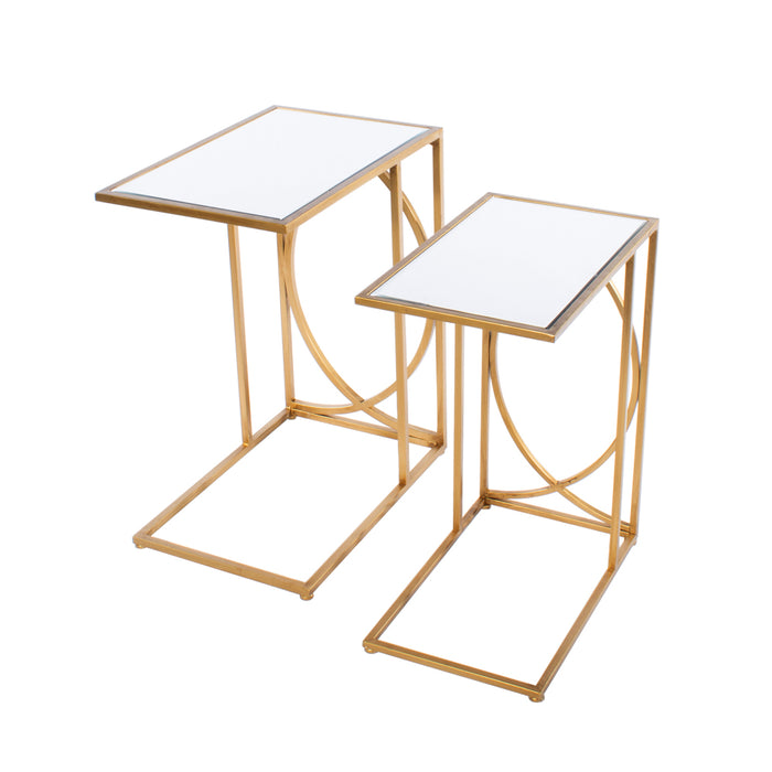 Franklin S/2 Sofa Tables Gold