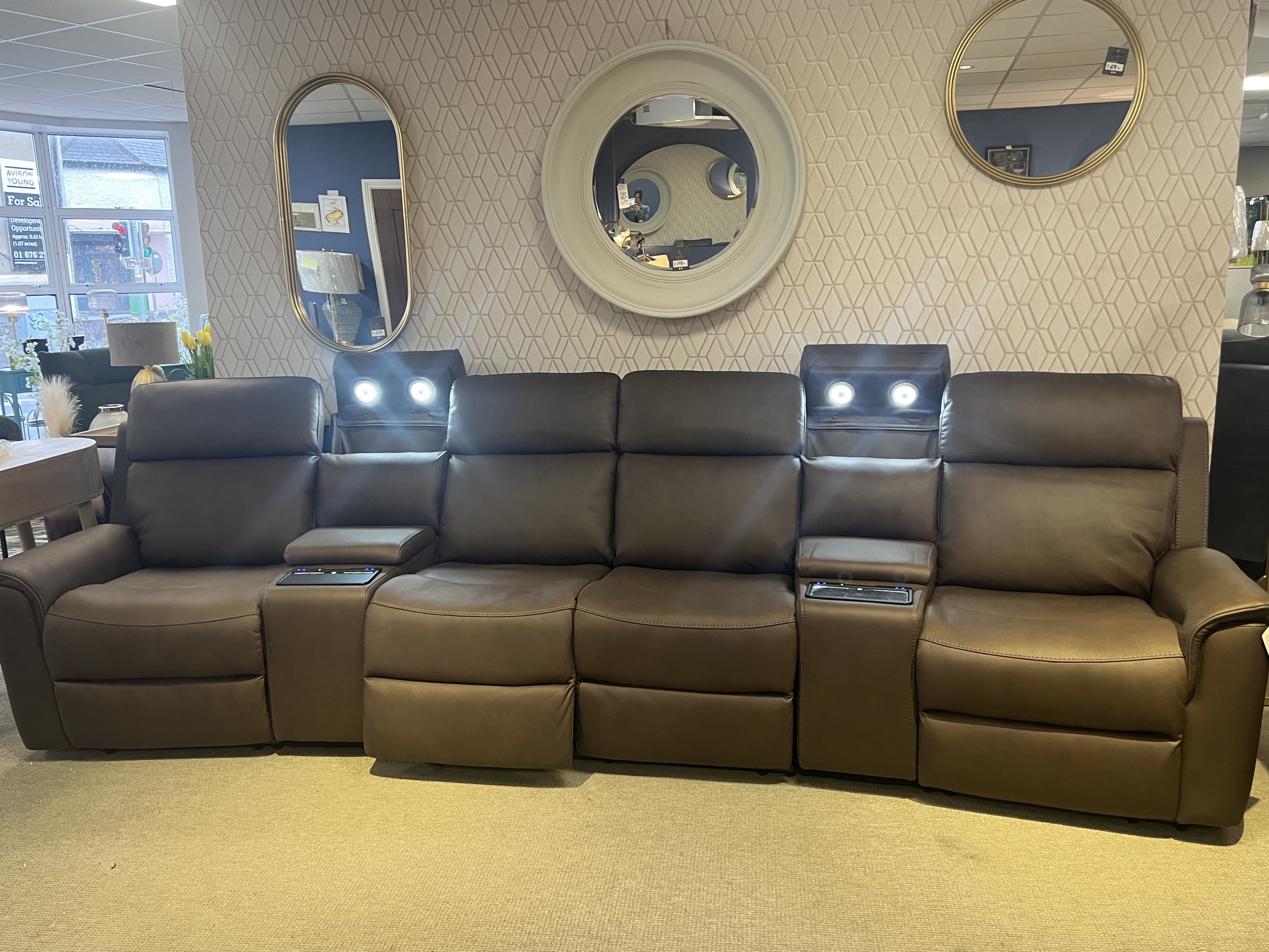 4 Seater Cinema Power Recliner Sofa | Brown Colour | Verona Collection