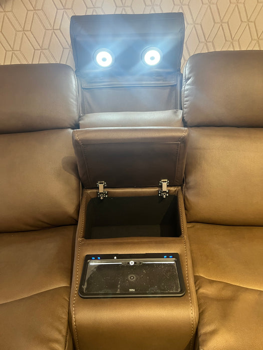 Verona 4 Seater Cinema Motorised Power Recliner Sofa – Brown | Display Model