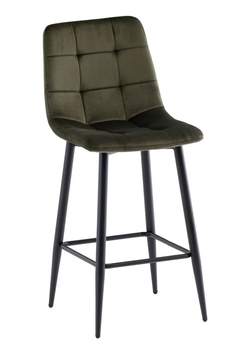 Bella Velvet Bar Stool - Green