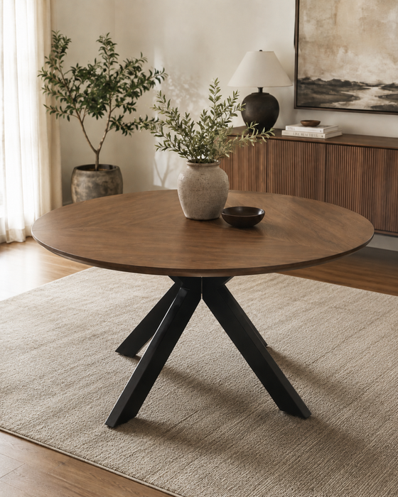 Boston Smoked Oak 1.5m Round Dining Table