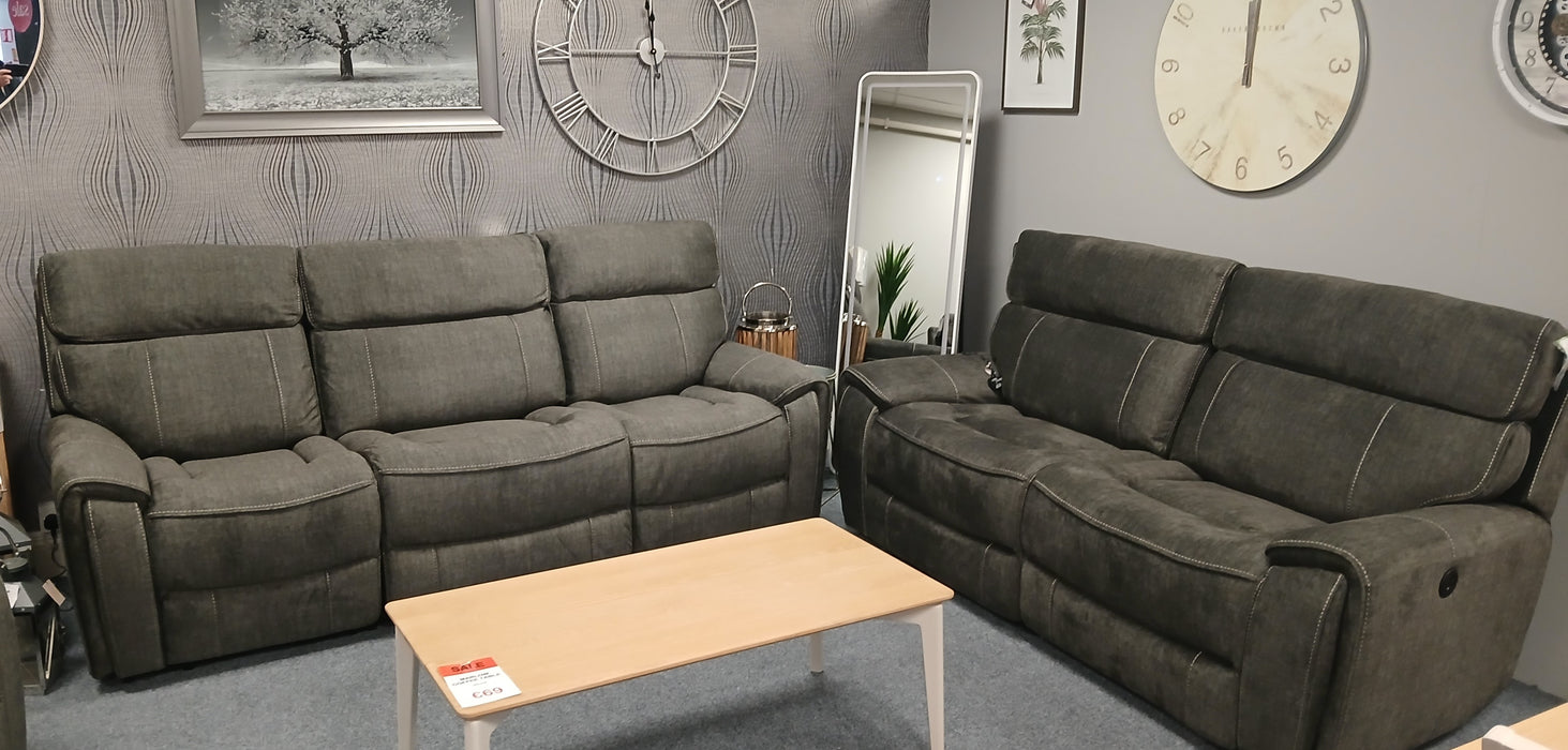 Brooklyn 3+2+1 Sofa - Grey (Power Recliner)