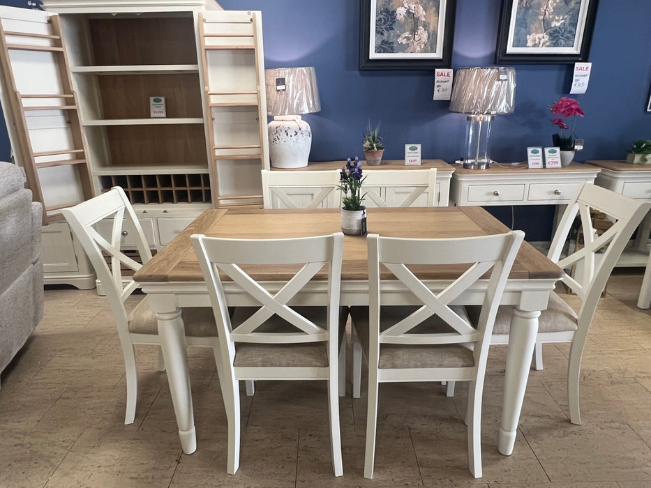 SANTORINI EXTENDABLE DINING SET WITH 6 CHAIRS