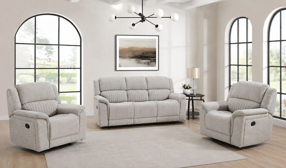 Kenmare Manual Recliner 3+1+1 Suite  – Pebble Fabric