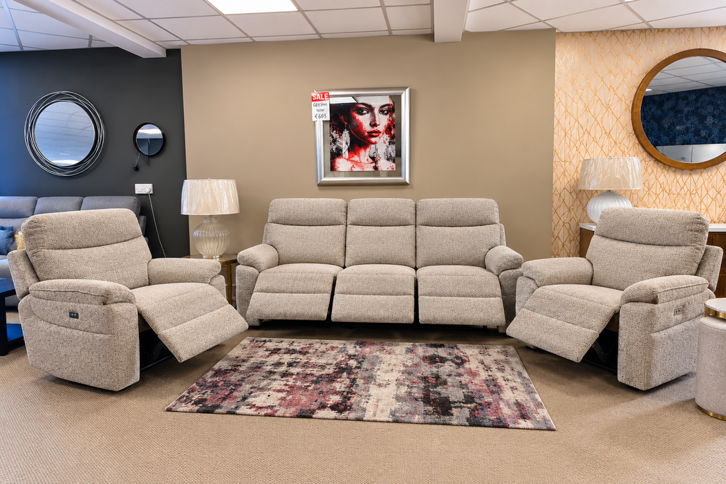 Luna Power Recliner Suite – 3+1+1 Oatmeal