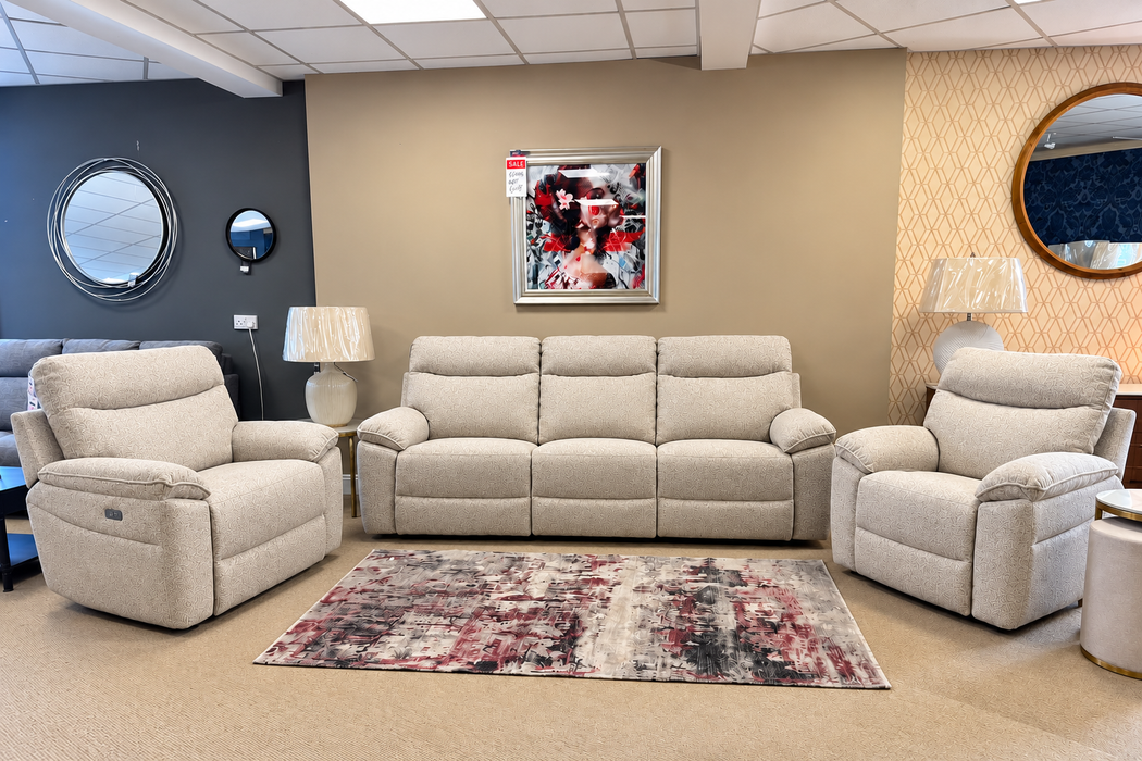 Luna Power Recliner Suite – 3+1+1 Oatmeal