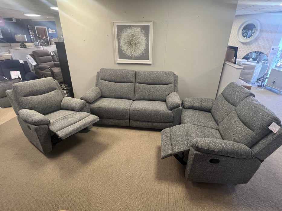 Mallow Smoke 3+2+1 Manual Reclining Sofa Suite Set