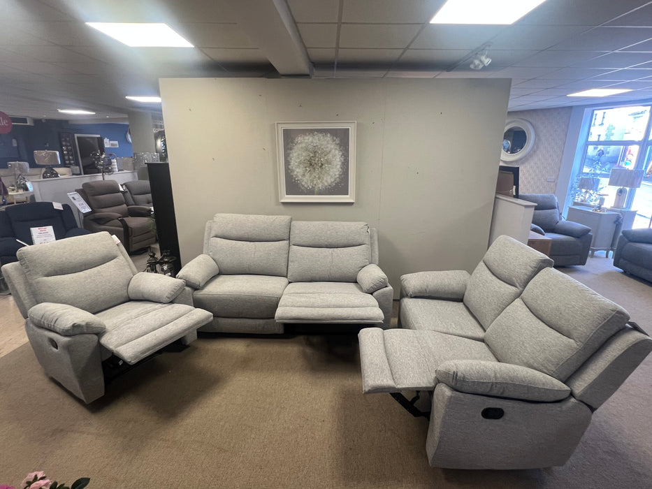 Mallow 3+2+1 Silver Manual Reclining Sofa Suite Set