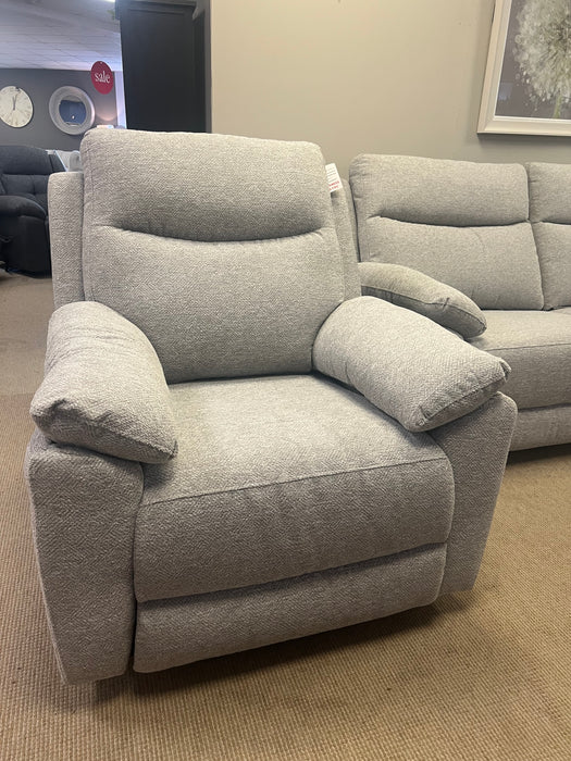 Mallow Silver Manual Recliner Armchair
