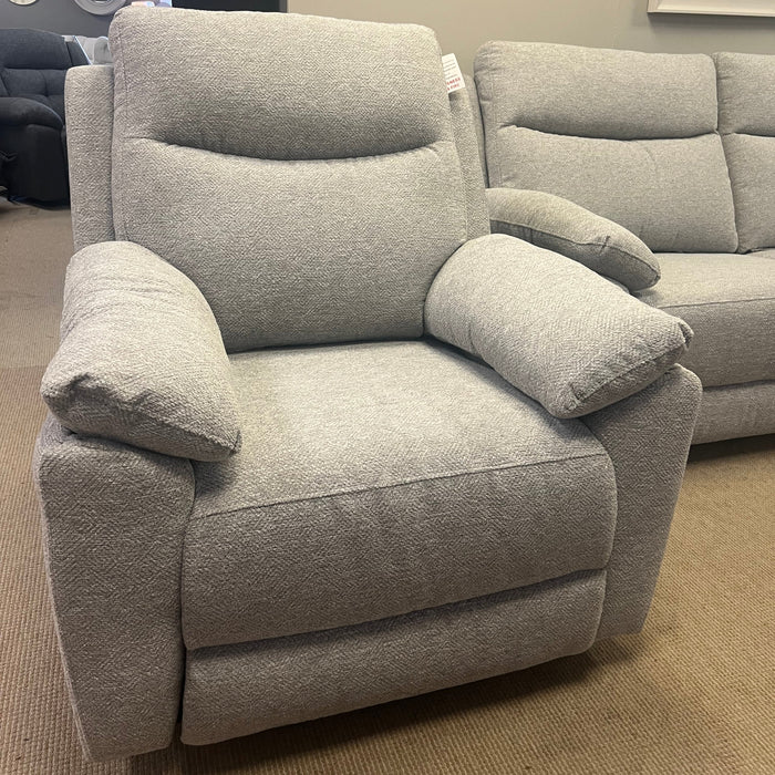 Mallow Silver Manual Recliner Armchair