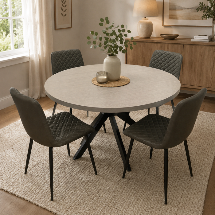 Russo 1.2 round Dining Set With 4 Chairs