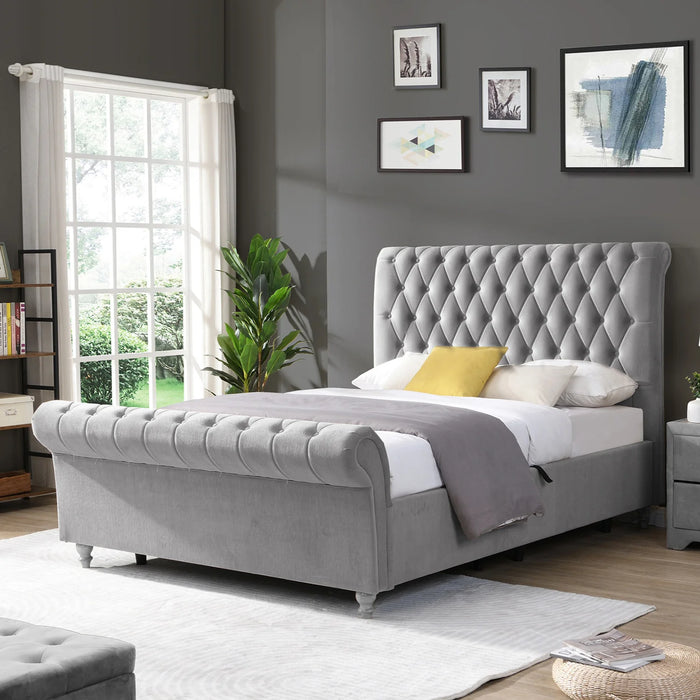 Arizona Silver | Kingsize Ottoman Bedframe