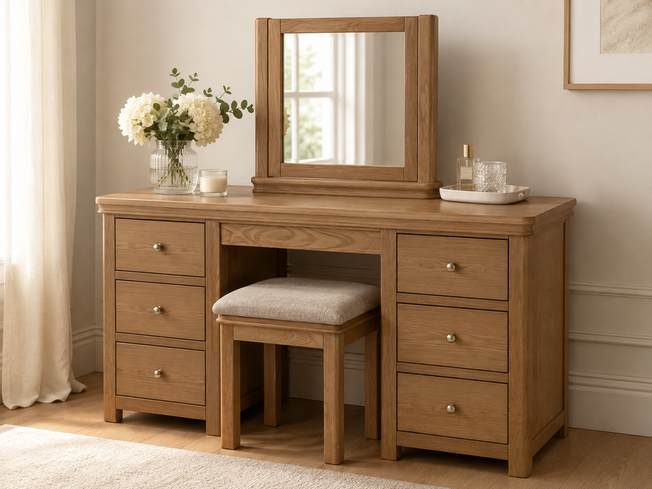 Toulouse Solid Oak Dressing Table Set