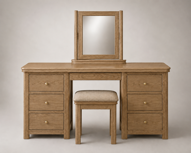Toulouse Solid Oak Dressing Table Set