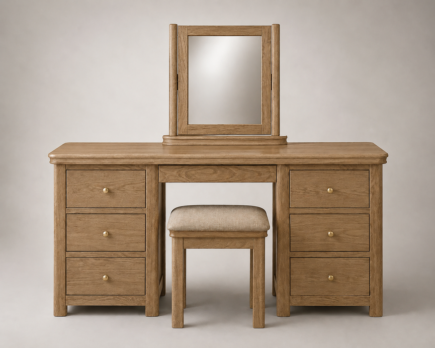 Toulouse Solid Oak Dressing Table Set