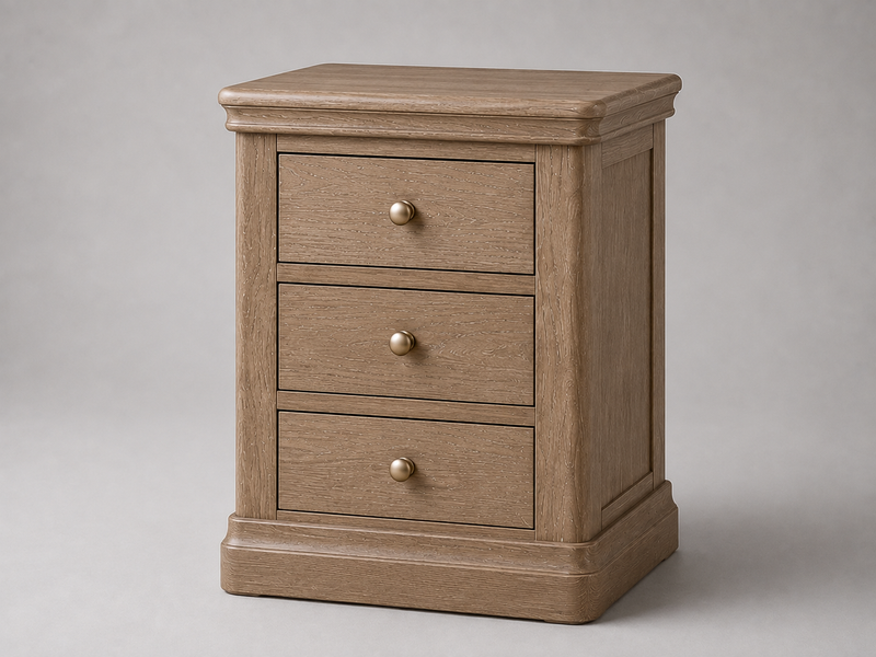Toulouse Solid Oak 2 Drawer Bedside Locker