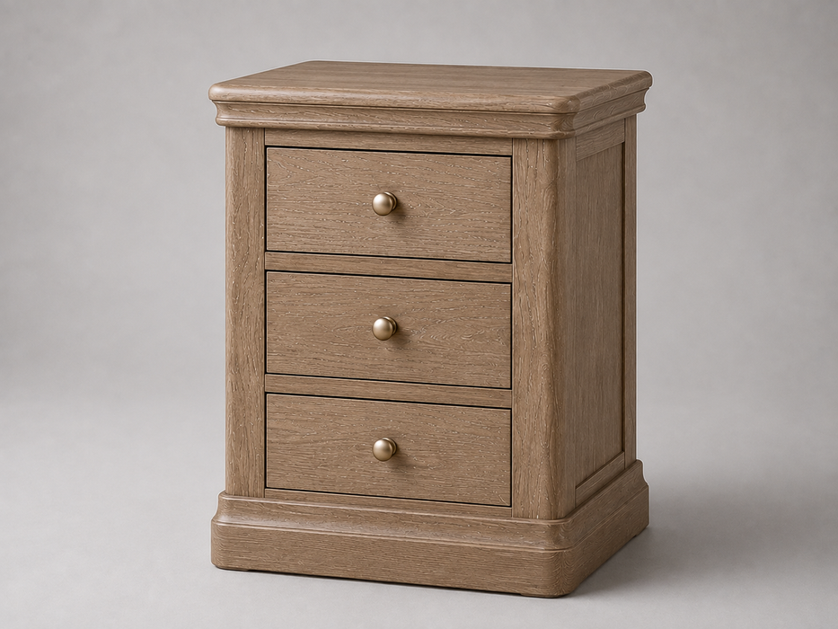Toulouse Solid Oak 2 Drawer Bedside Locker