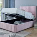BELLA BEIGE VELVET DOUBLE OTTOMAN BEDFRAME Bed Frame