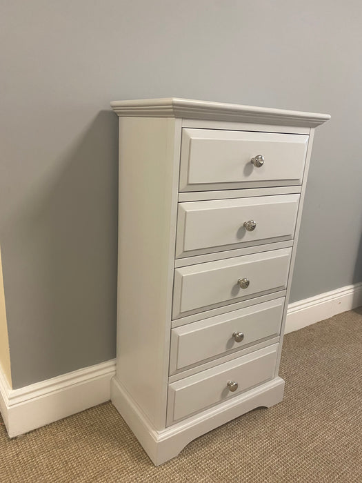 DOVER GREY NARROW CHEST OF DRAWERS