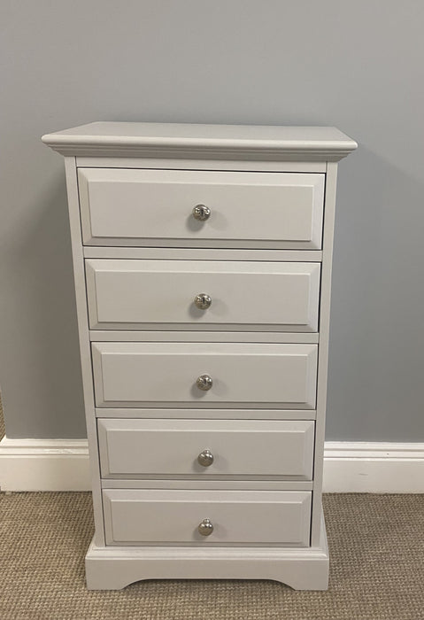 DOVER GREY NARROW CHEST OF DRAWERS