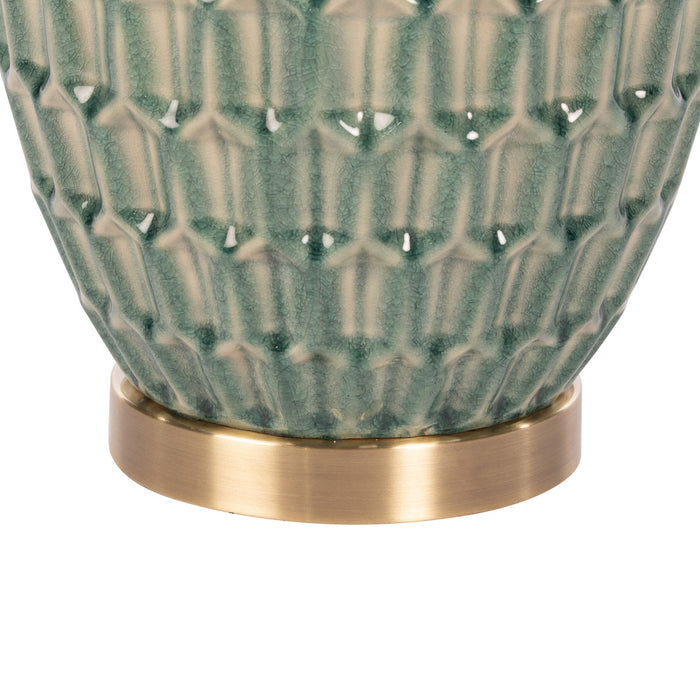 Gemma Ceramic Lamp Geometric Pattern Aqua