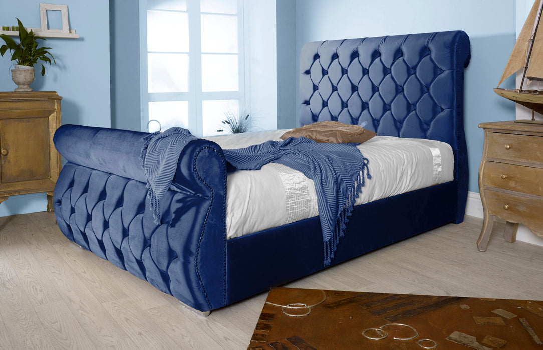 SWAN 4FT SMALL DOUBLE BEDFRAME BLUE