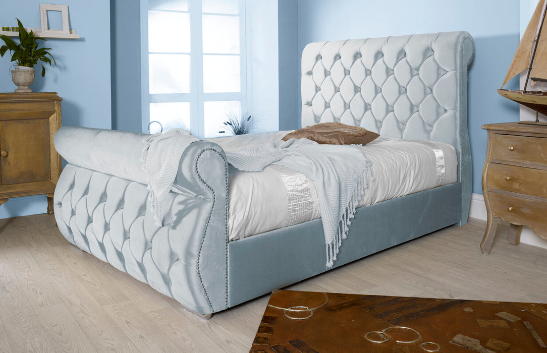 SWAN 4FT SMALL DOUBLE BEDFRAME SILVER