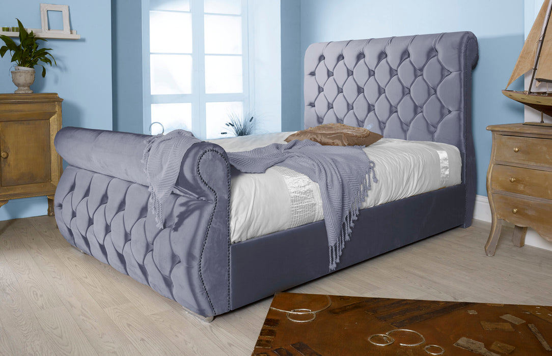 Steel Color | Swan | Double Bedframe