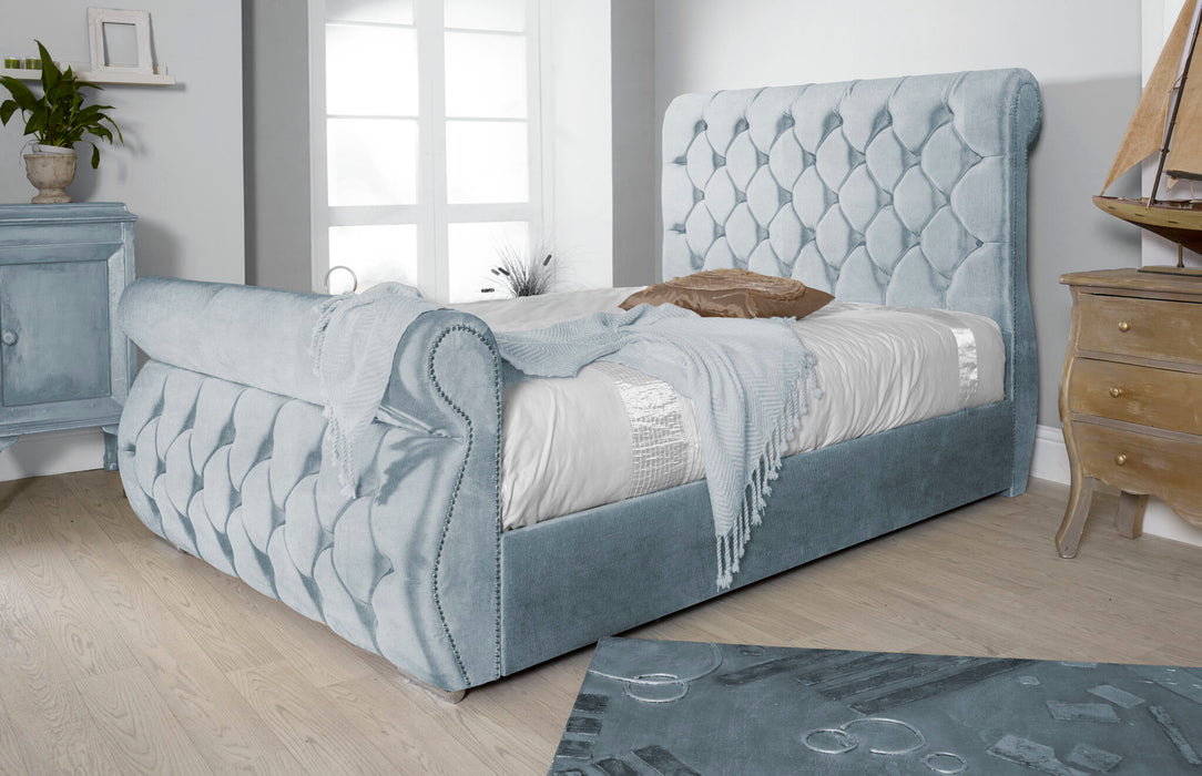 SWAN SUPERKINGSIZE BEDFRAME NAPLES SILVER