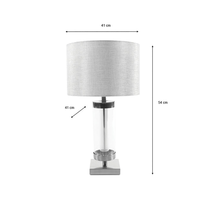 Jane Glass Cylinder Lamp Silver/grey 54cm